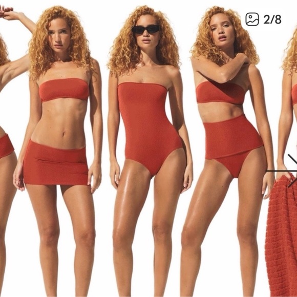 SKIMS NWT Classic Swim Convertible Bikini Bottom - Terra
